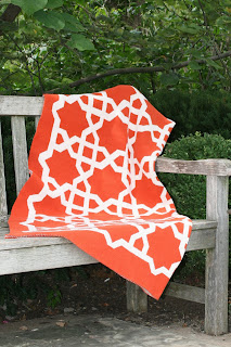 Moroccan Fretwork Pattern Recycled Cotton Environmentally Friendly Throw Blanket