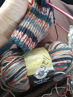 ProsperityStuff: striped sock knitting