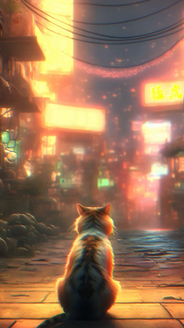 Lonely cat live wallpaper
