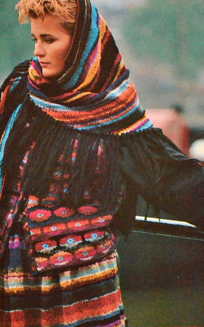 Kaffe Fassett Vintage Knitting Pattern Striped Triangular Shawl Knitting Pattern Glorious Knits