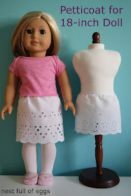 petticoat for 18-inch doll by nest full of eggs