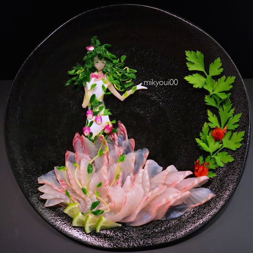 Sashimi Artist Designs Stunning Art From Raw Fish And Other Foods