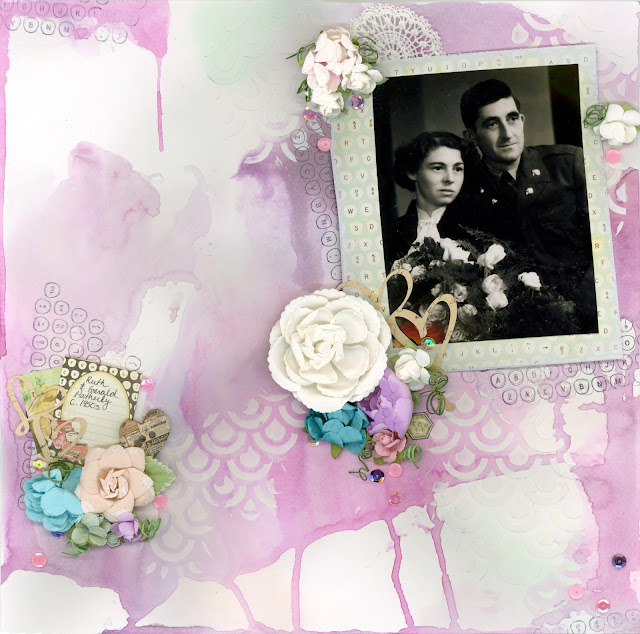 The "wedding" photo of my grandparents, Gerald and Ruth Matherly, that I scrapbooked in 2015.