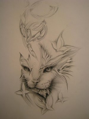 designs cat tattoo for girl