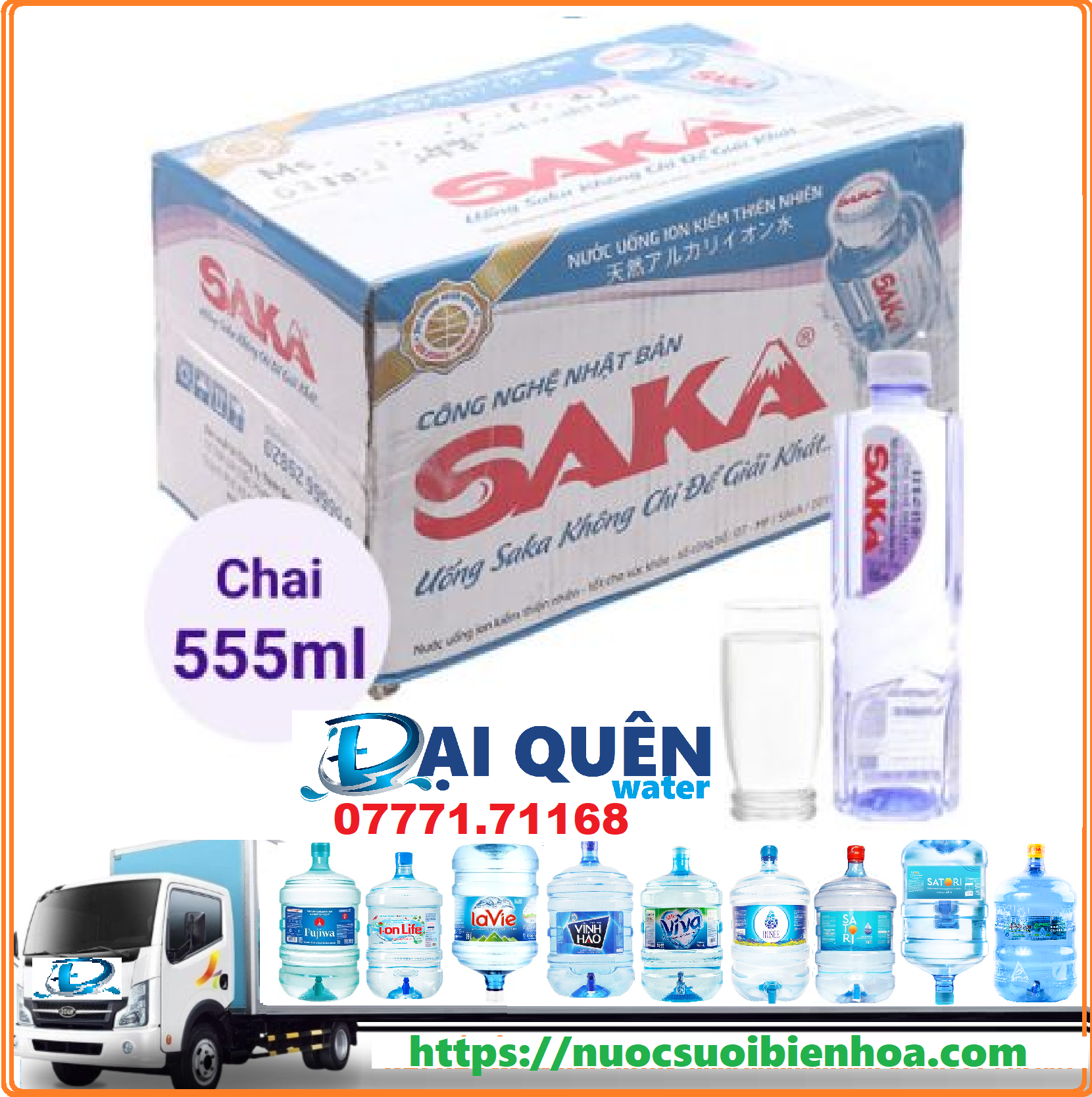 Nước ion kiềm Saka 555ml