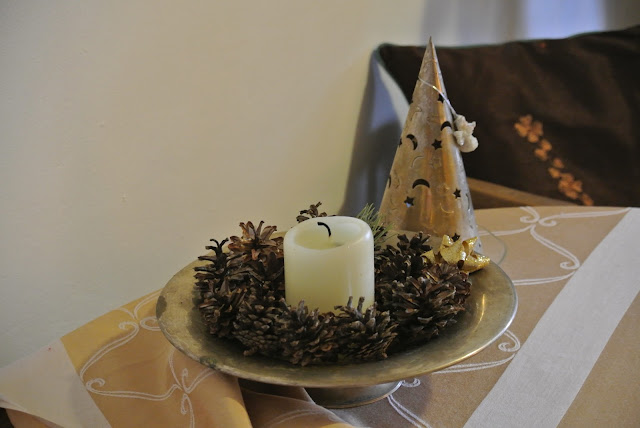 antique silver table decor centerpiece with candle