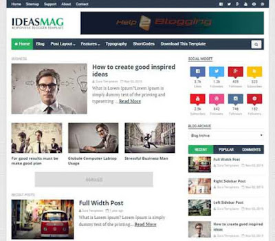 Ideas Mag Stylish Clean, Responsive design For Business, Magazine, Technology blog Black, White, Green color Minimalist Seo Ready Tabbed widget ready Recent widget, popular widget & recent comment widget ready Free Premium template 8 Social Bookmark Ready 2 Columns layout 3 Columns Footer Blogger Template Downloadf