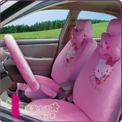 hello kitty car seat. This full 19 pcs Hello Kitty car seat cover set includes;