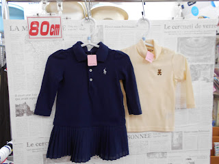 中古品　ＰＯＬＯ　ネイビー　長袖ワンピース　８０㎝　１２９０円　ミキハウス　長袖Ｔシャツ　８０㎝　４９０円