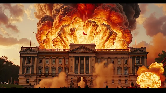 Gran explosión en el palacio de Buckingham.