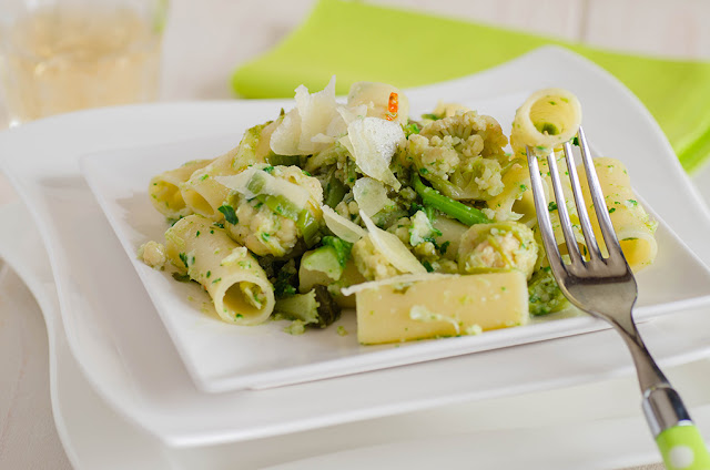 Pasta corta condita con broccoli di Bassano