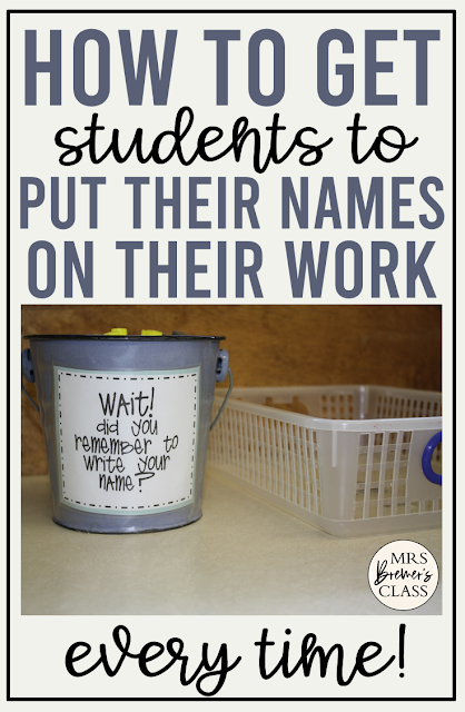 A perfect teacher hack! This tip ensures that ALL students write their names on their papers {and it works for ANY grade!} #teacherhacks #teachertips #nameonpaper #backtoschool #classroom #classroomtips #classmanagement #classroomorganization