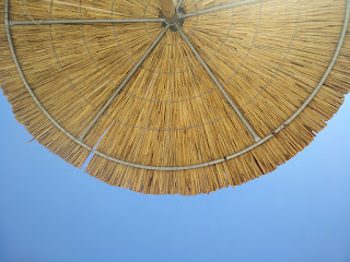 An arty shot of the umbrella above us