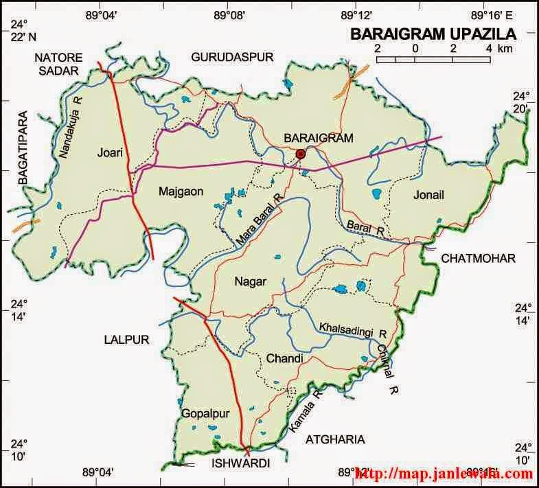 baraigram upazila map of bangladesh
