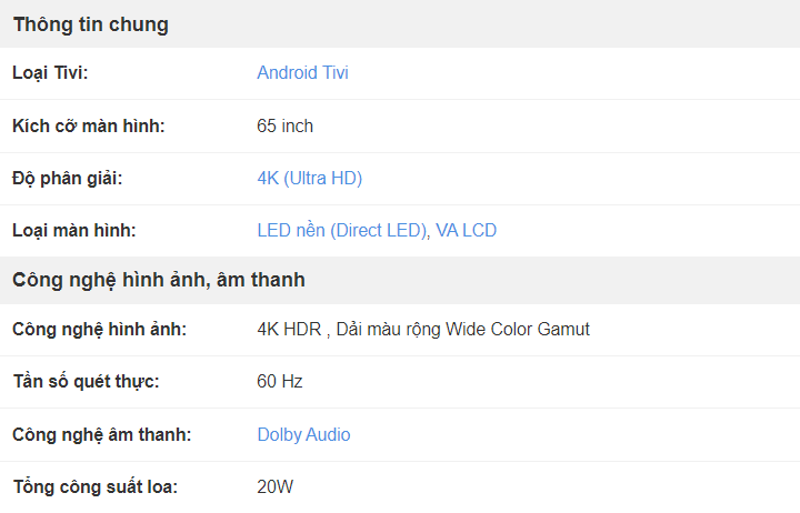 Android Tivi AQUA 4K 65 inch LE65AQT6600UG