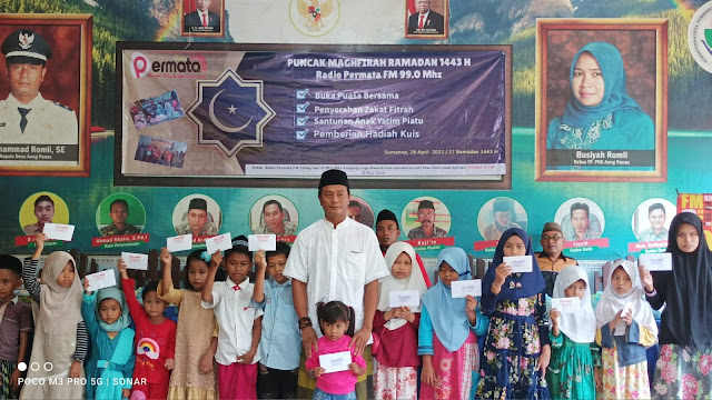 Berkah Ramadhan 2022. Radio Permata FM Aeng Panas Berbagi Dengan 215 Anak Yatim, Begini Harapan Kades Muhammad Ramli, S.E 