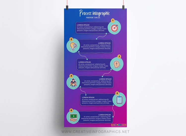 Process infographic with gradient background
