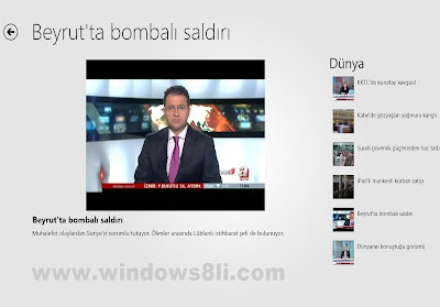 Windows 8 aHaber Uygulaması