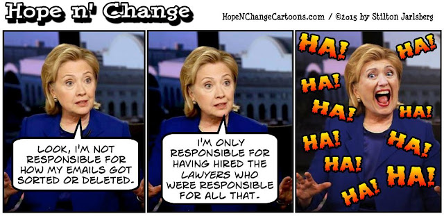 obama, obama jokes, political, humor, cartoon, conservative, hope n' change, hope and change, stilton jarlsberg, hillary, email, server, lawyers, foundation, clinton