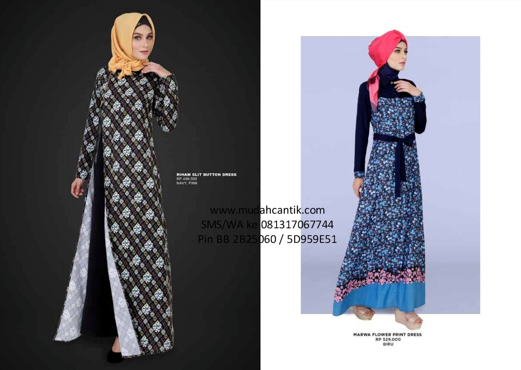  Baju Lebaran Gamis Elegan Cantik 2019 Baju Muslim TOKO 