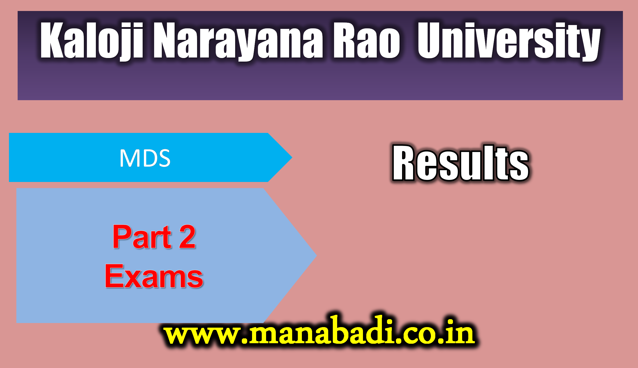 Kaloji Narayana Rao University - MDS Part II - Nov 2023 - Backlog Candidates Exam Results