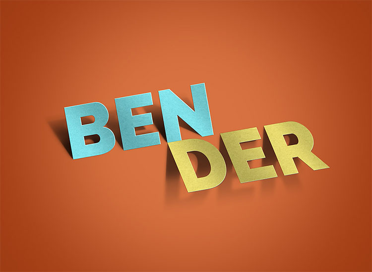 Bender Text Effect PSD