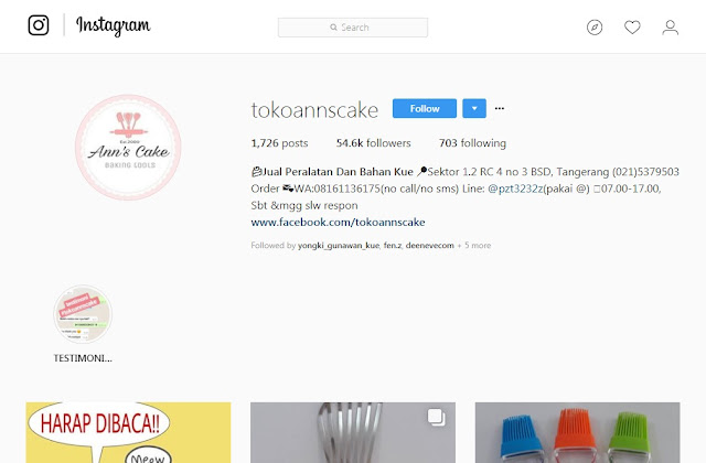 Toko Anns Cake - Toko Bahan Kue Online Instagram