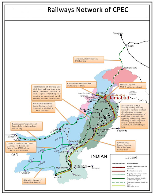 Map of Railway network CPEC
