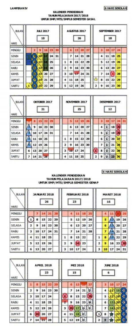 KALENDER PENDIDIKAN 2017/2018 PROVINSI JAWA TENGAH JENJANG 