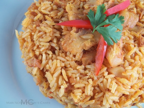 Dominican cod fish rice