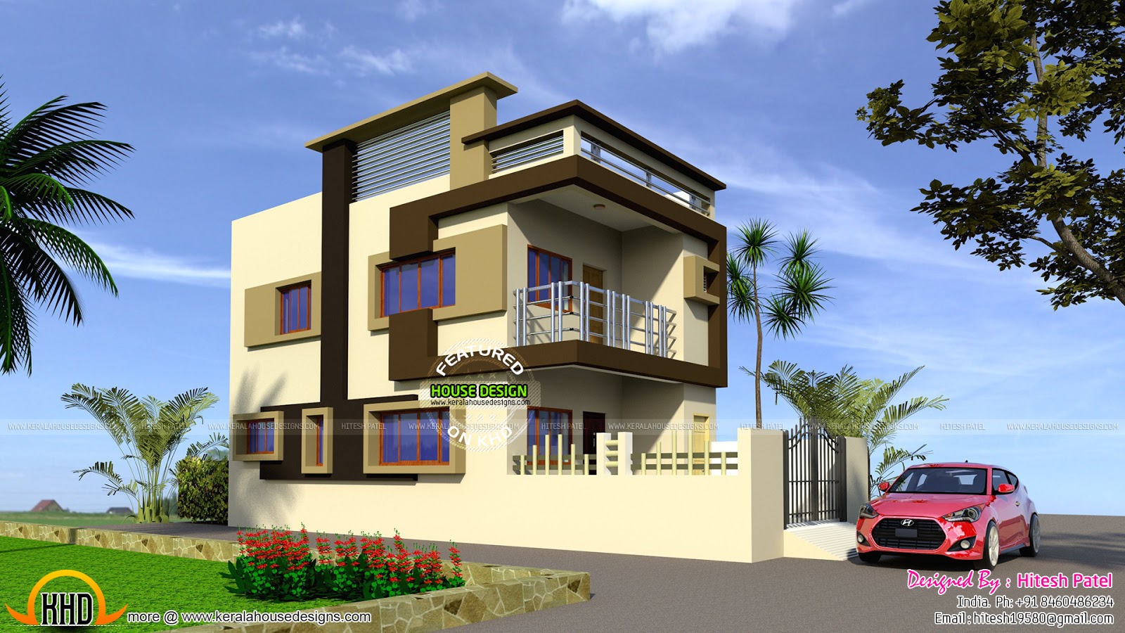  Indian  model flat roof house  Kerala home  design  and 
