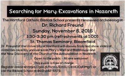 Searching for Mary: Excavations November 6 1:30-3:30 St. Thomas Seminary, Bloomfield