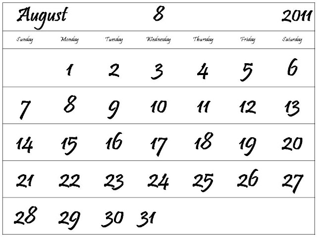 august calendar 2011 printable. august 2011 calendar printable