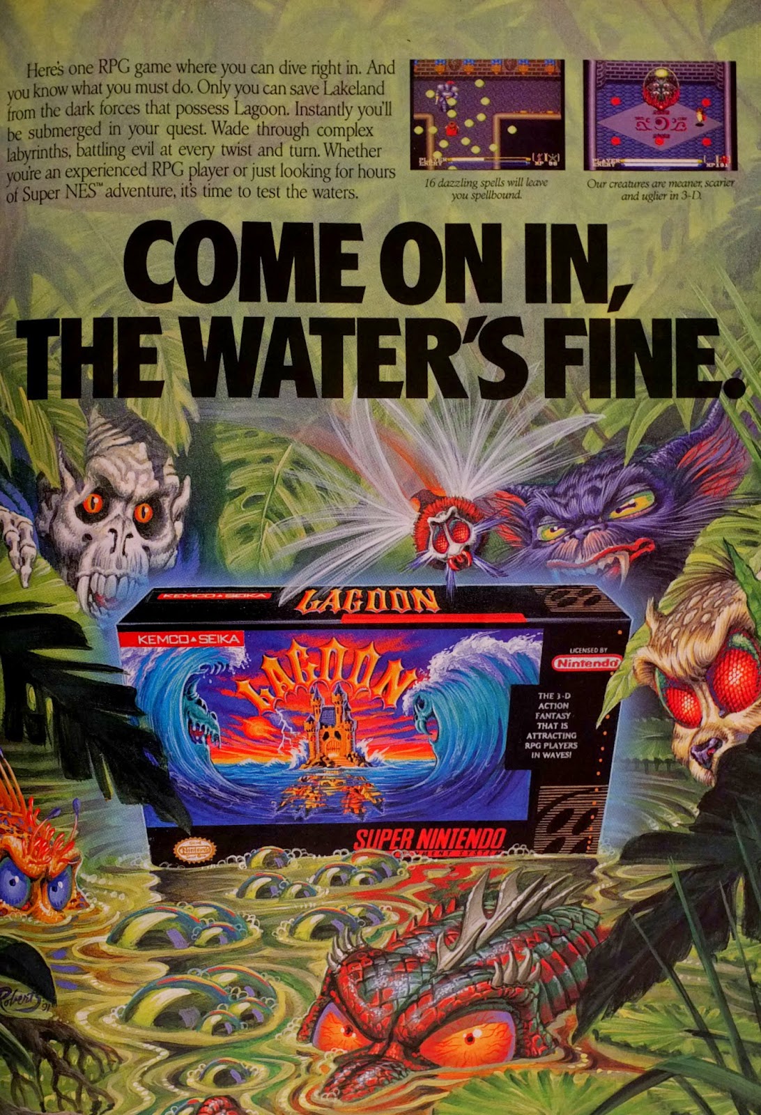 Lagoon for SNES advertisement