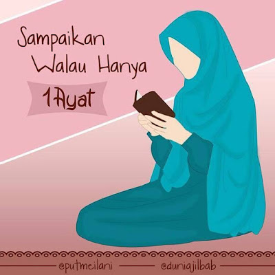 11 Kartun Muslimah Membaca Alquran Dan Buku - Anak Cemerlang