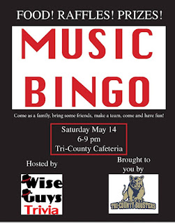 Tri-County Sports Boosters hosting Music Bingo - Saturday, May 14