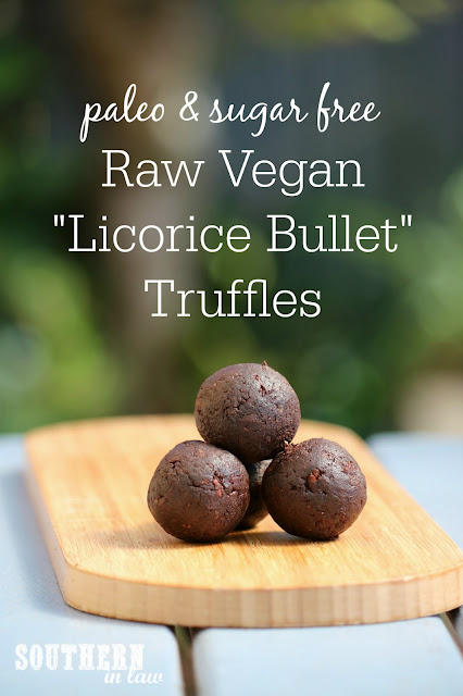 Raw Vegan Licorice Bullet Truffle Bites Recipe - raw, paleo, vegan, gluten free, chocolate covered licorice, healthy, sugar free