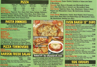 Optmized pizzeria menu