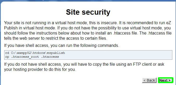 ez publish installation site security