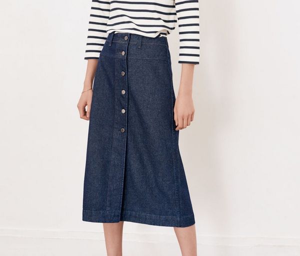 Jupe denim midi, Comptoir des Cotonniers - Quelle longueur de jupe choisir ? - Blog Mode