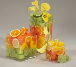 Weddings, Centerpieces and Flower Arrangements with Fruits