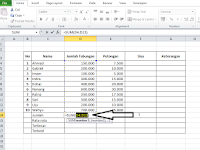 Cara Menjumlahkan, Mengurangi, Mencari  Rata-Rata, Nilai Terbesar Dan Nilai Terkecil Di Excel