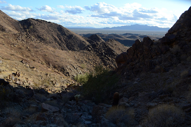 down a crack in the mountain