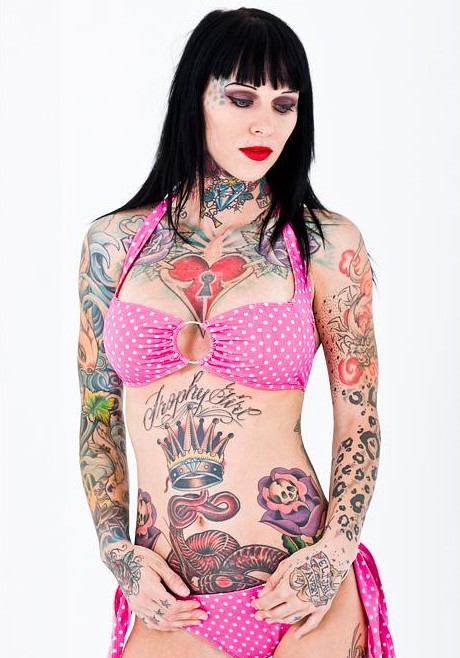 nude tattooed girls. a heavily-tattooed woman