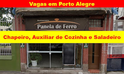 Restaurante abre vagas para chapeiro, auxiliar de cozinha e saladeiro em Porto Alegre