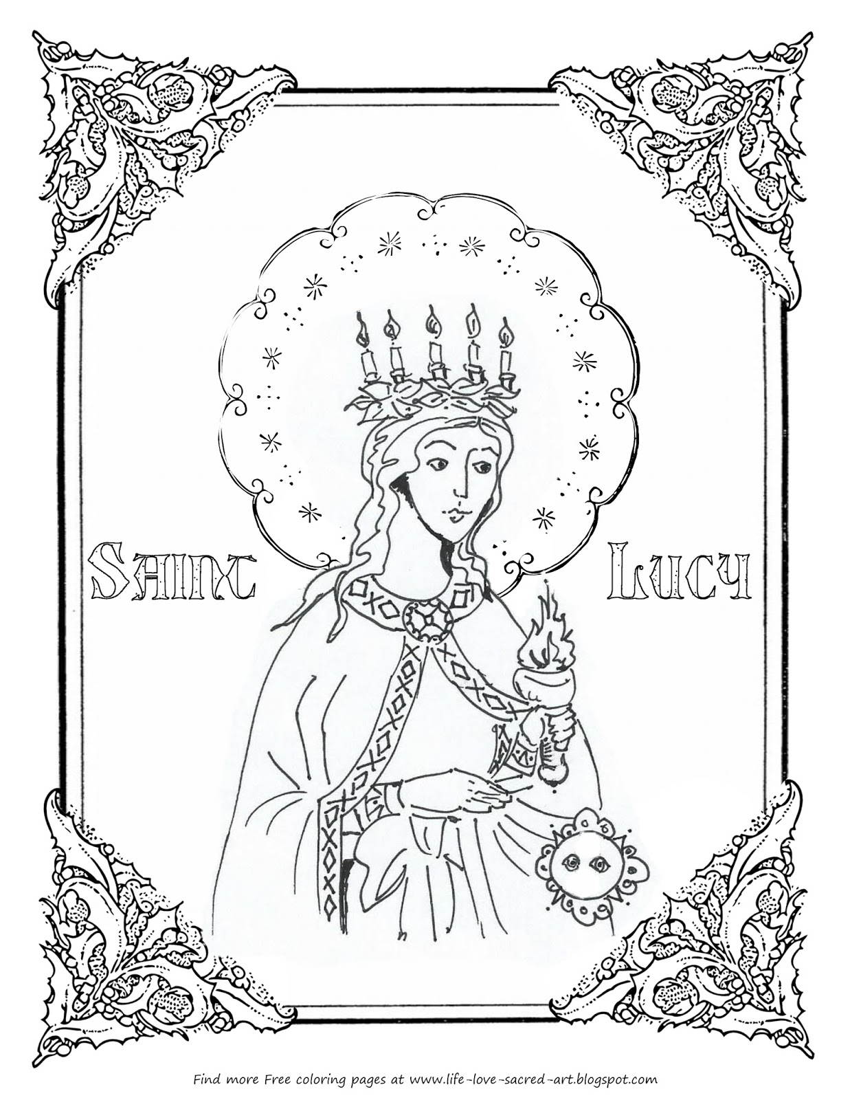 FREE St Lucy Coloring Page