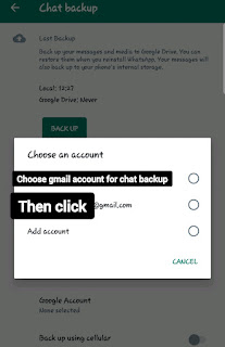 How to select google account for WhatsApp backup