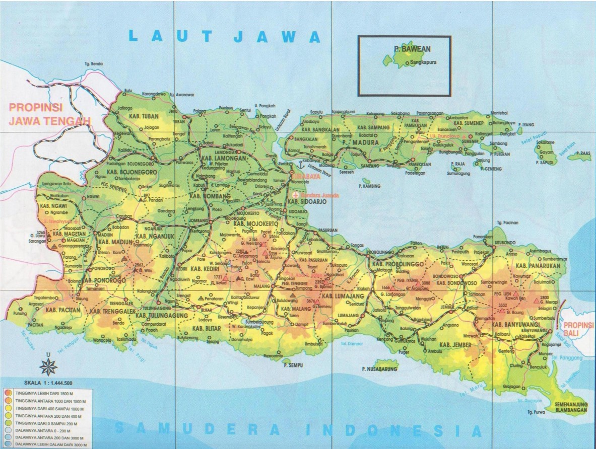  Peta  Provinsi Jawa  Timur 