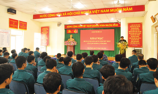 Lớp huấn luyện chiến sĩ dân quân năm thứ nhất. (Ảnh: HK)