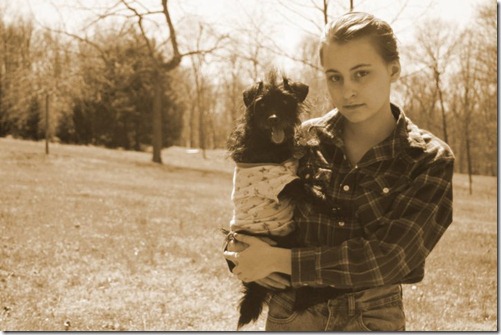 girl and dog